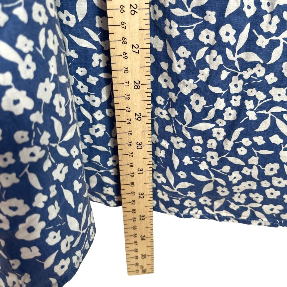 THML Shift Dress Large Blue White Floral Embroidered Tassel Crochet Boho Color - Picture 8 of 9